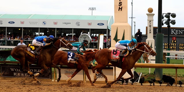 Mage winning Kentucky Derby