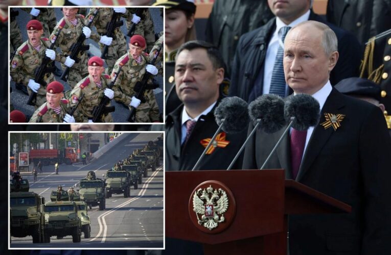 Vladimir Putin tells Red Square parade ‘real war’ unleashed on Russia