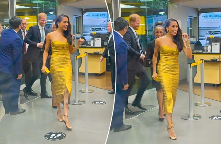 Meghan Markle strikes gold with Prince Harry in NYC appearance