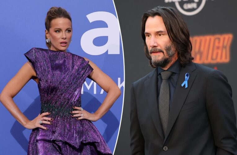 Kate Beckinsale says Keanu Reeves saved her from Cannes wardrobe malfunction