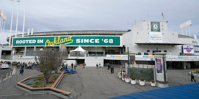 Outside of Oakland Coliseum