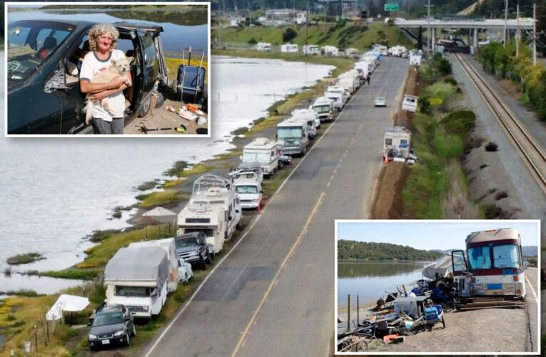 Two-mile homeless camp takes over in California’s posh Marin County