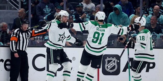 Stars celebrate goal