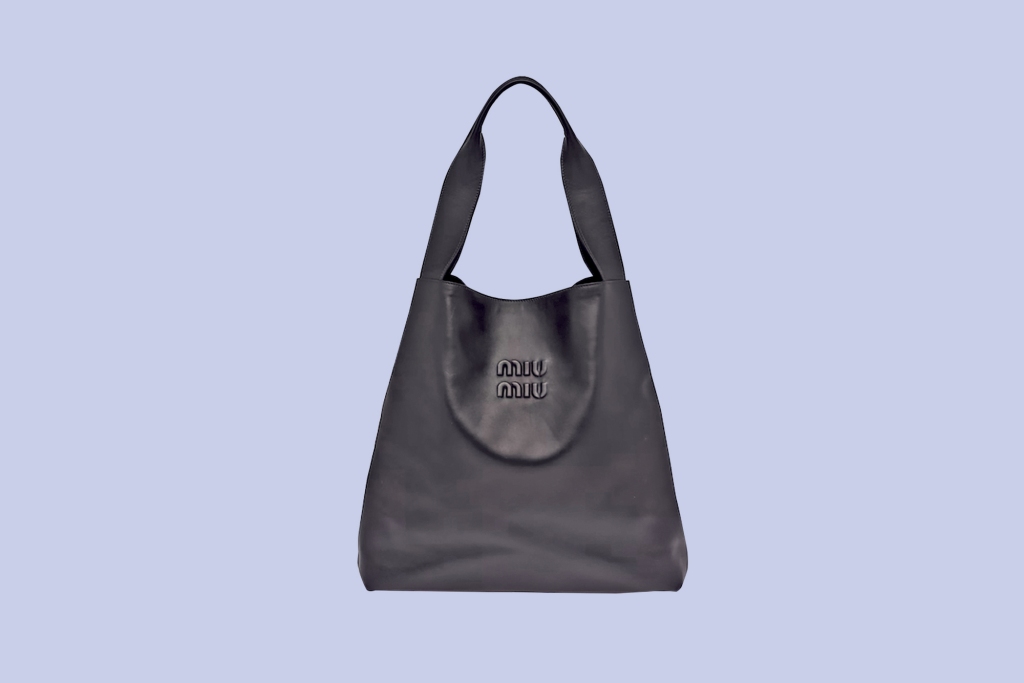 Leather hobo bag, $3,000 at MiuMiu.com 