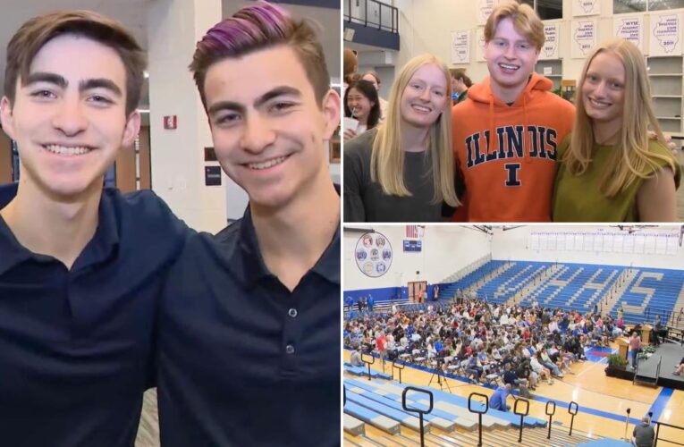 12 sets of twins, one set of triplets graduate from Illinois high school