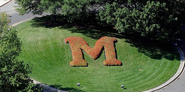 University of Maryland M circle with flowers