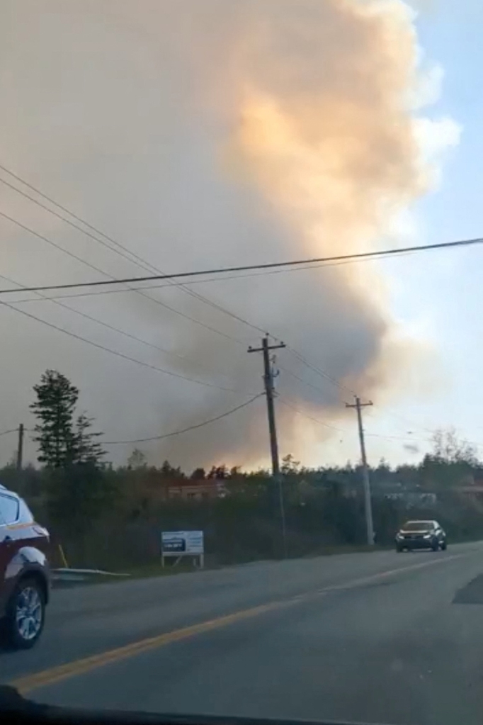 A huge pall of smoke over the port city can be seen in Halifax, Nova Scotia, Canada, on May 28, 2023. 