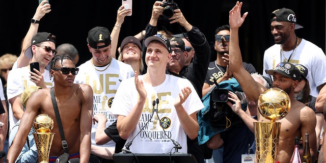 Nikola Jokic at the victory parade