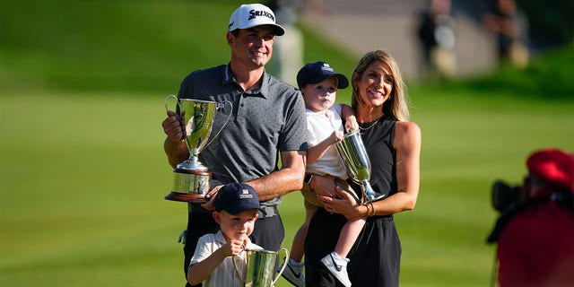 Keegan Bradley celebrates with family