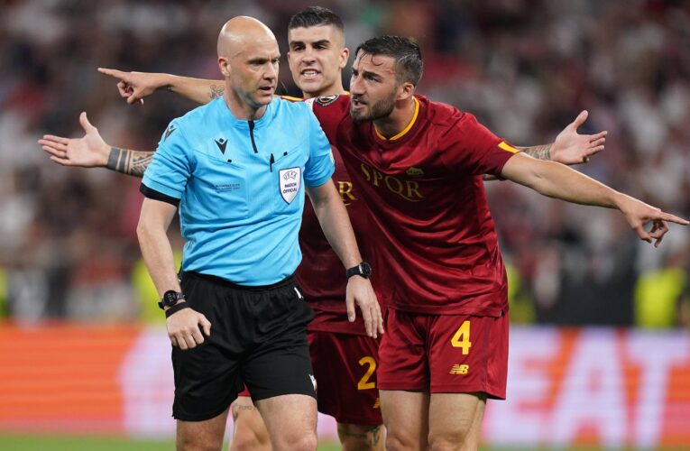 ‘We are appalled’ – PGMOL speak out against Roma fans’ ‘abhorrent’ abuse of referee Anthony Taylor in airport