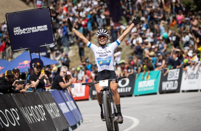 Loana Lecomte powers away from world champion Pauline Ferrand-Prevot to take cross-country victory