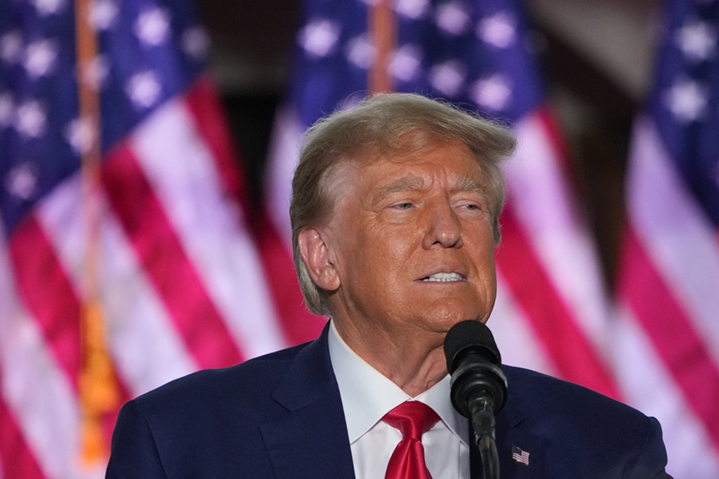 Former President Donald Trump speaks during a news conference at Trump National Golf Club Bedminster on Tuesday, June 13, 2023