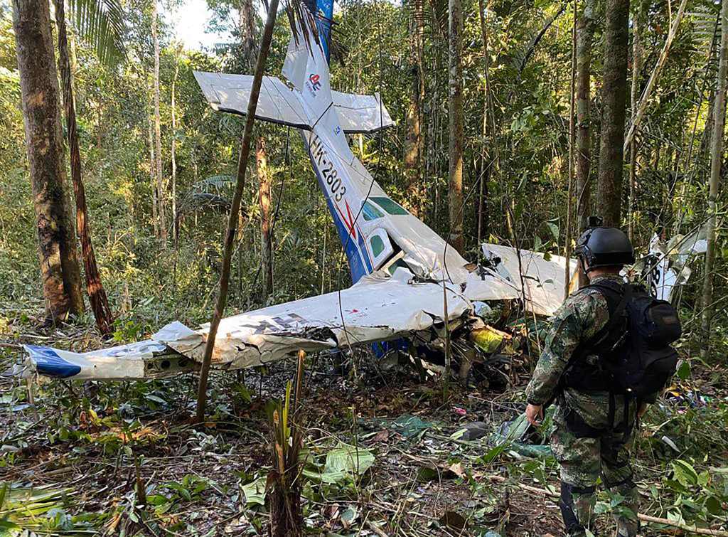 Two weeks after the crash, on May 16, a search team found the plane in a thick patch of the rainforest and recovered the bodies of the adults, but the children were nowhere to be found.