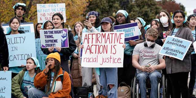 Activists demonstrating