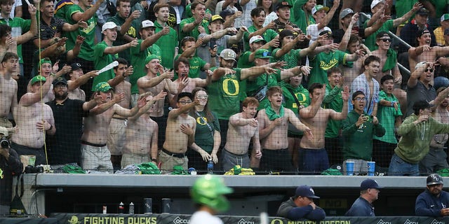 Oregon fans in the Super Regional