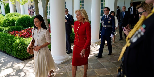 Jill Biden in the Rose Garden