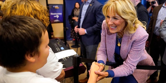 Jill Biden shaking hands