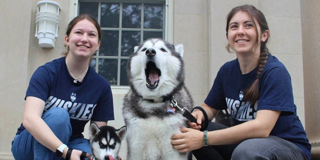 UConn students with the new school mascot