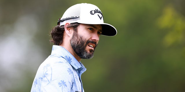 Adam Hadwin looks on course