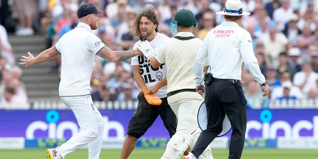 Ben Stokes stopped protester