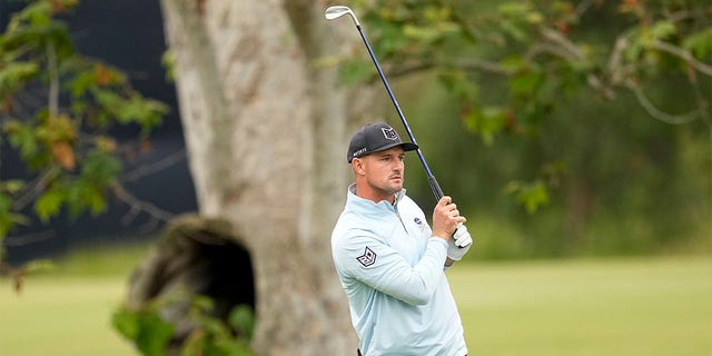 Bryson DeChambeau watches shot 