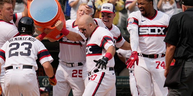 Jake Burger celebrating with teammates