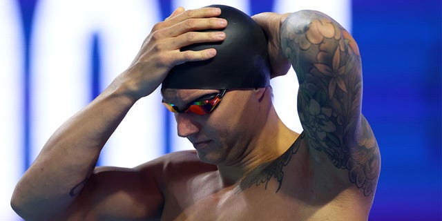 Caeleb Dressel prepares to compete