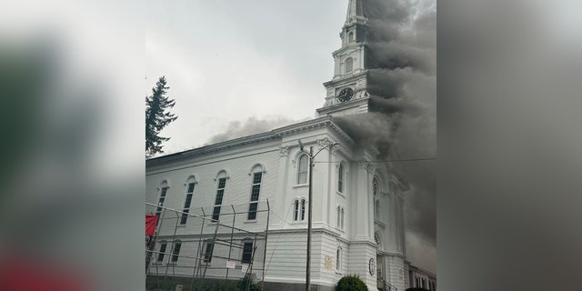 Church fire in Massachusetts