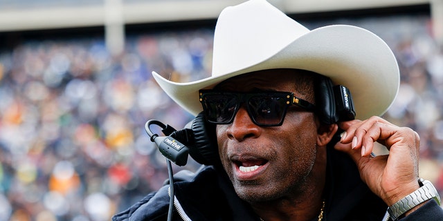 Deion Sanders at the spring game