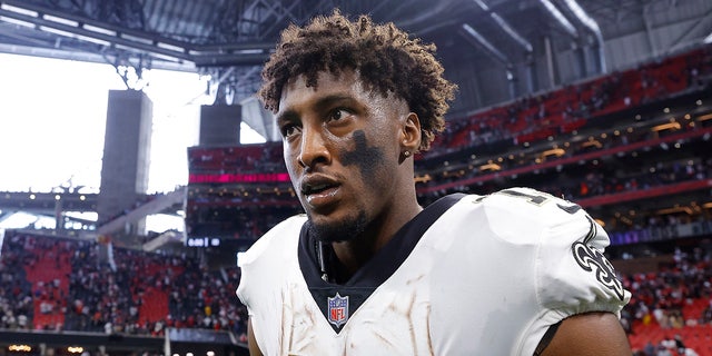 Michael Thomas reacts after a game