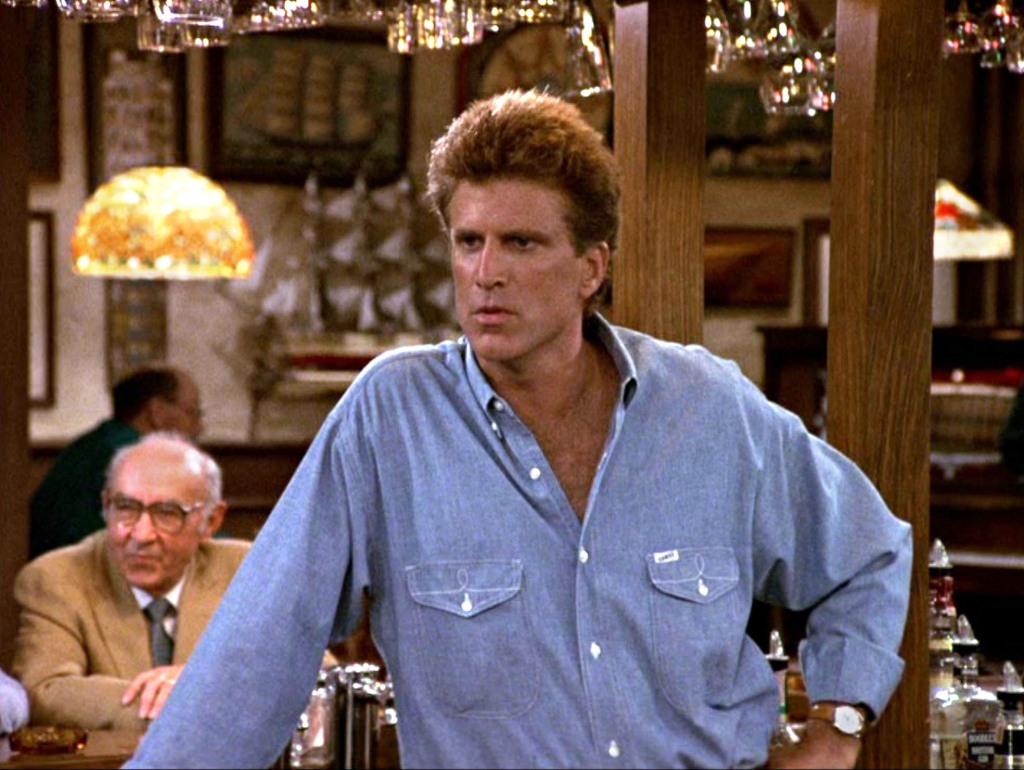Danson as Sam Malone in the "Cheers" episode 'A Bar is Born,' which originally aired on October 12, 1989.