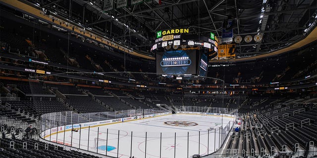 A view of TD Garden before a Bruins game