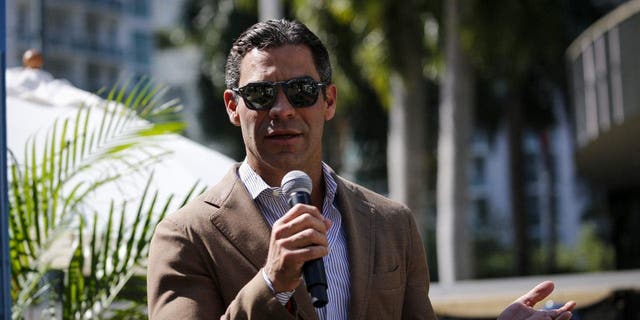 Francis Suarez speaks during a ground breaking ceremony