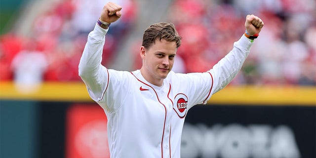 Joe Burrow after throwing out the first pitch