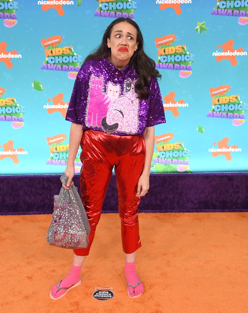 Colleen Ballinger, aka Miranda Sings, arrives at the Nickelodeon's 2023 Kids' Choice Awards.