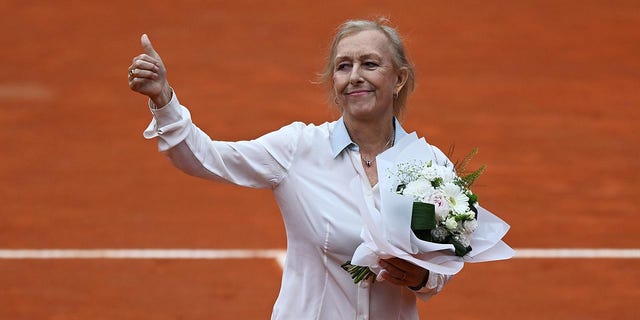 Martina Navratilova is awarded with the "Golden Racket"