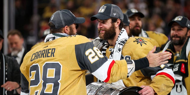 Alex Pietrangelo celebrates winning the Stanley Cup