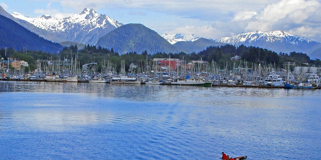 A mountain near water