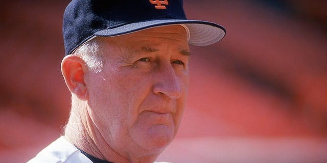 Giants manager Roger Craig looks on during a game 1988