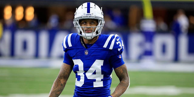 Isaiah Rodgers on the field before a game against the Raiders