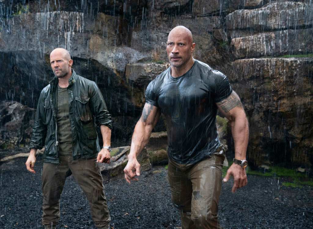 Jason Statham and Dwayne Johnson are seen during Fast & Furious Presents: Hobbs & Shaw. 