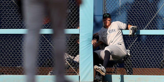 Aaron Judge crashes through fence