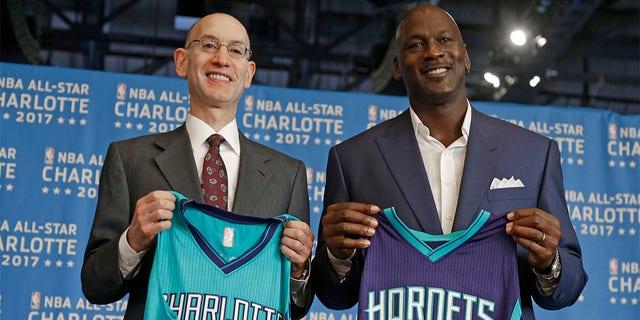 Adam Silver with Michael Jordan