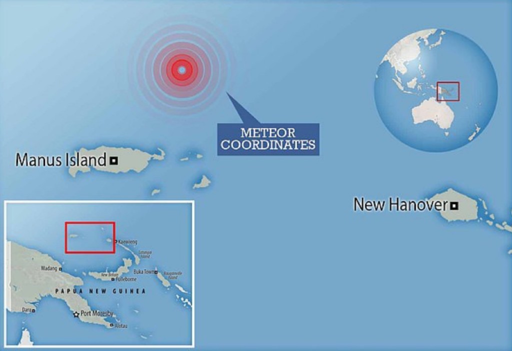 Map of Papua New Guinea surrounding waters