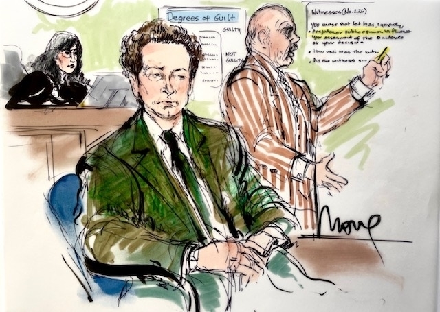 Danny Masterson n a courtroom sketch