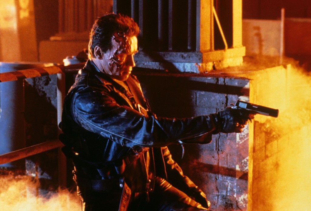 Arnold Schwarzenegger in a "Terminator" film