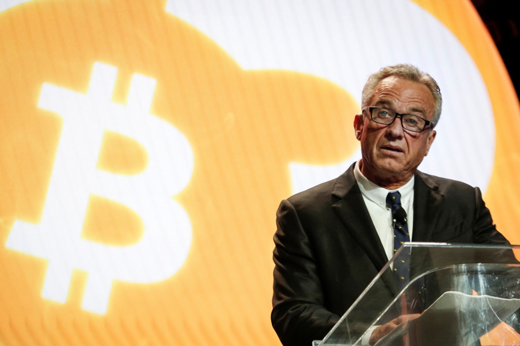 Kennedy speaking during the Bitcoin Conference 2023 in Miami in May.