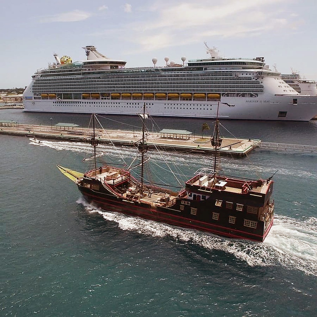 Blackbeard's Revenge pirate-themed cruise ship. 