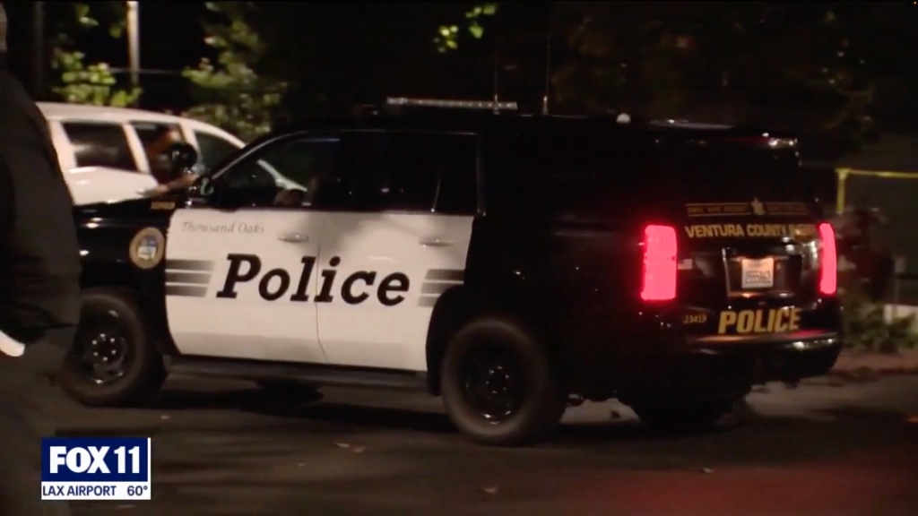 Police vehicle pictured in Thousand Oaks Tuesday 