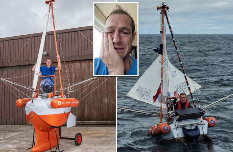 Record attempt for Atlantic crossing in smallest boat ever ends in tears as sailor’s 3-foot vessel is destroyed after taking on water
